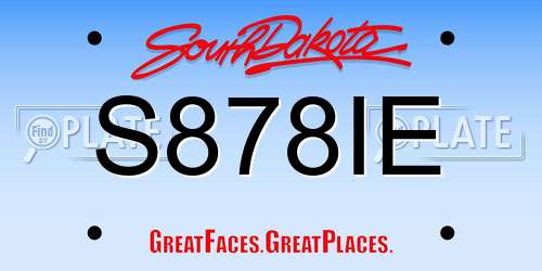 S878IE South Dakota License Plate