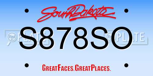 S878SO South Dakota License Plate