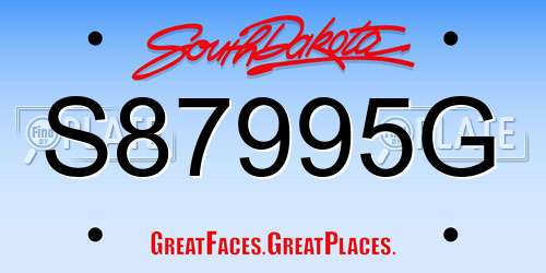 S87995G South Dakota License Plate