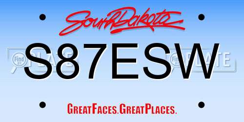 S87ESW South Dakota License Plate