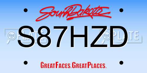S87HZD South Dakota License Plate