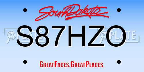 S87HZO South Dakota License Plate