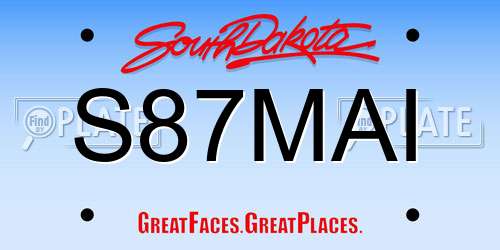 S87MAI South Dakota License Plate