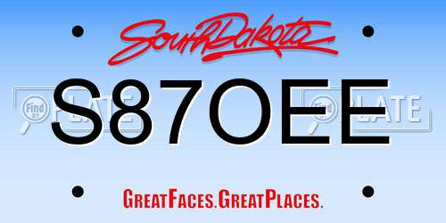 S87OEE South Dakota License Plate