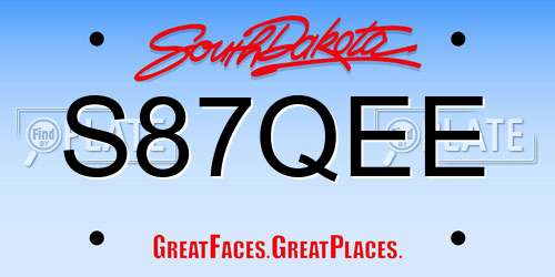 S87QEE South Dakota License Plate