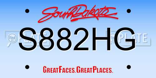 S882HG South Dakota License Plate