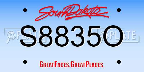 S8835O South Dakota License Plate