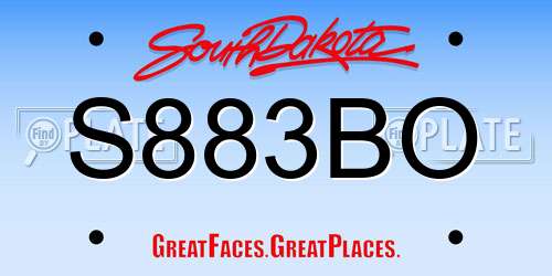 S883BO South Dakota License Plate