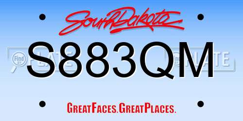 S883QM South Dakota License Plate