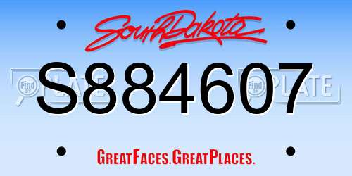 S884607 South Dakota License Plate