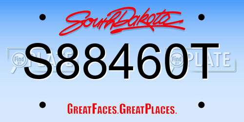 S88460T South Dakota License Plate