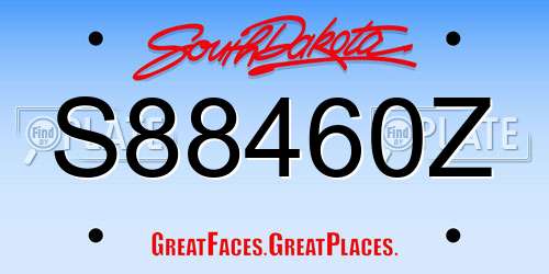 S88460Z South Dakota License Plate