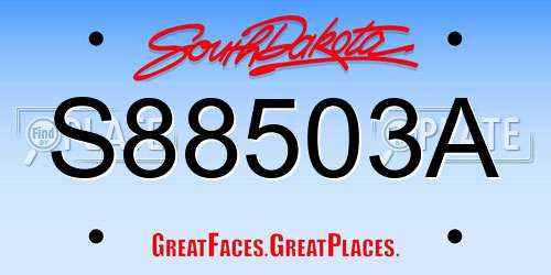 S88503A South Dakota License Plate
