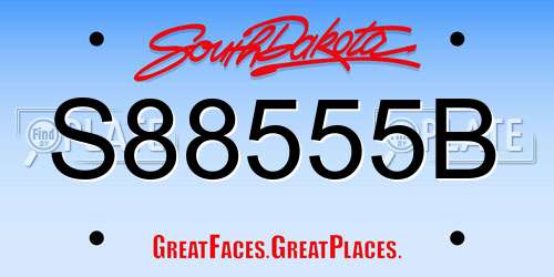 S88555B South Dakota License Plate