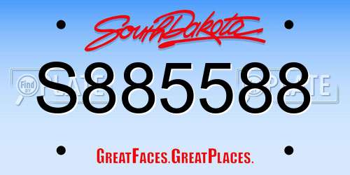 S885588 South Dakota License Plate