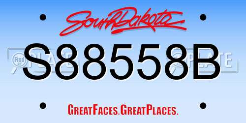 S88558B South Dakota License Plate