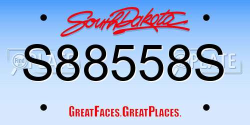 S88558S South Dakota License Plate