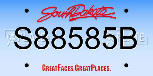 S88585B South Dakota License Plate