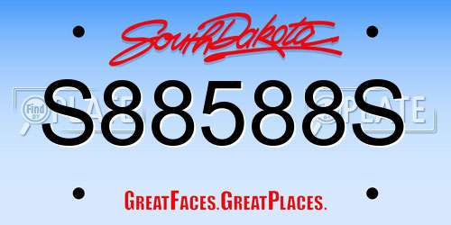 S88588S South Dakota License Plate