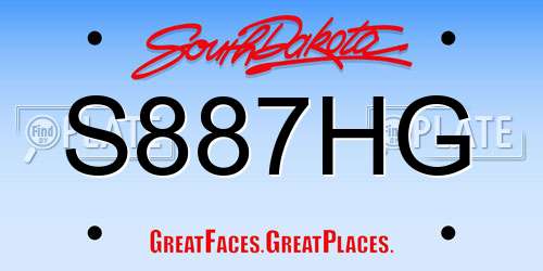 S887HG South Dakota License Plate