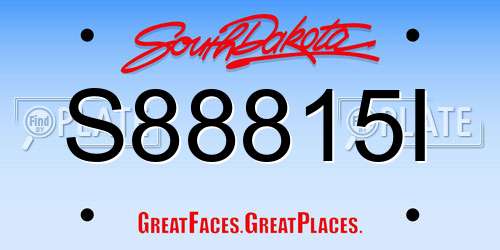 S88815I South Dakota License Plate
