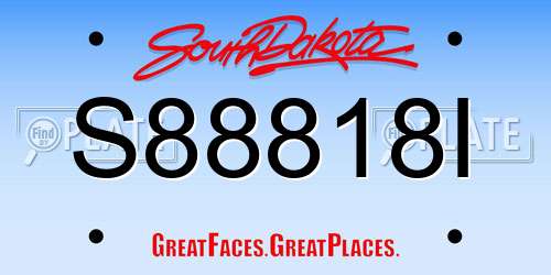 S88818I South Dakota License Plate