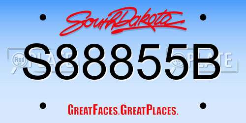 S88855B South Dakota License Plate