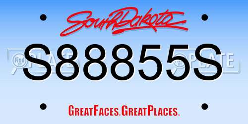 S88855S South Dakota License Plate