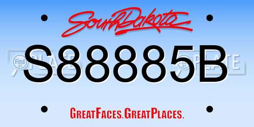 S88885B South Dakota License Plate