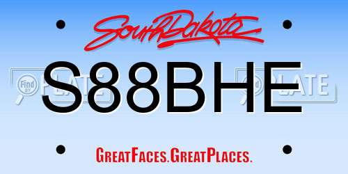 S88BHE South Dakota License Plate