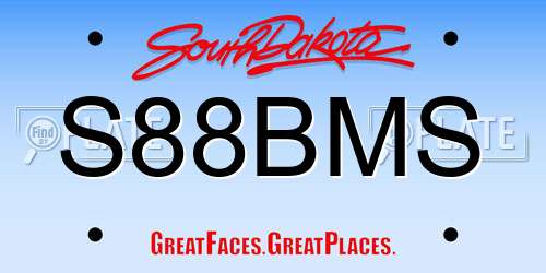 S88BMS South Dakota License Plate