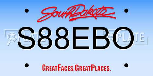S88EBO South Dakota License Plate