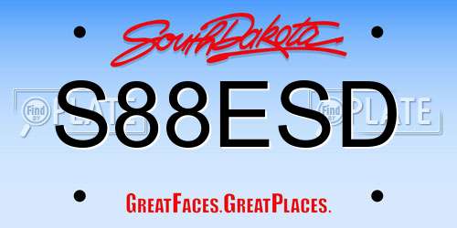 S88ESD South Dakota License Plate