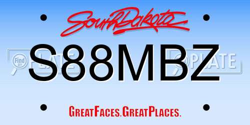 S88MBZ South Dakota License Plate
