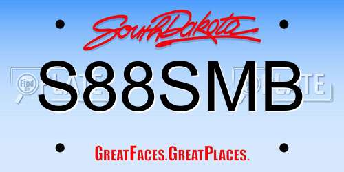 S88SMB South Dakota License Plate
