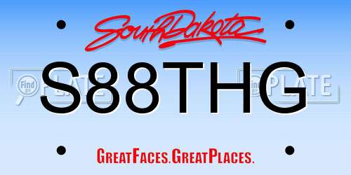 S88THG South Dakota License Plate