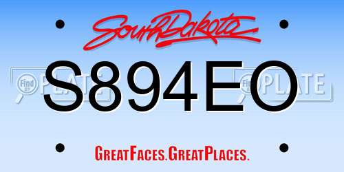 S894EO South Dakota License Plate