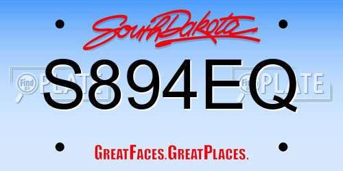 S894EQ South Dakota License Plate