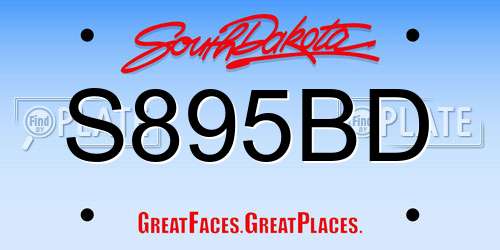 S895BD South Dakota License Plate