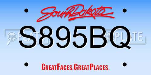 S895BQ South Dakota License Plate