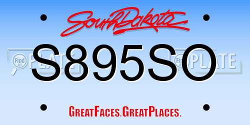 S895SO South Dakota License Plate