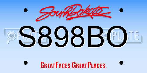 S898BO South Dakota License Plate