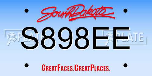 S898EE South Dakota License Plate