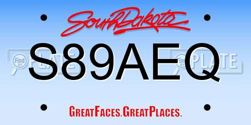 S89AEQ South Dakota License Plate