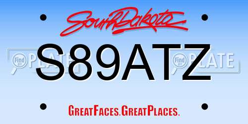 S89ATZ South Dakota License Plate