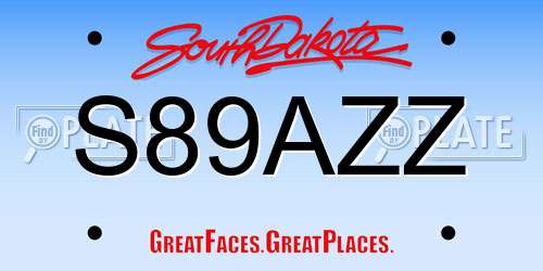 S89AZZ South Dakota License Plate
