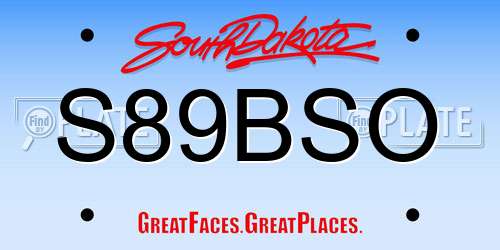 S89BSO South Dakota License Plate