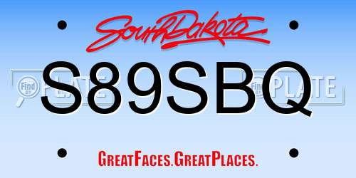 S89SBQ South Dakota License Plate