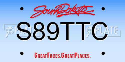 S89TTC South Dakota License Plate