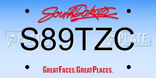 S89TZC South Dakota License Plate